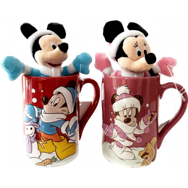 Mickey and Minnie Mouse Christmas Mug and Toy set, very rare