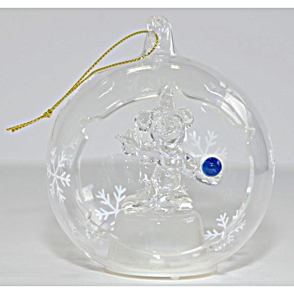 Mickey Sorcerer Illuminated Christmas Bauble, Arribas Glass Collection Mickey Sorcerer Illuminated Christmas Bauble, Arribas Glass Collection