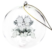 Chip and Dale Christmas bauble, Arribas Glass Collection