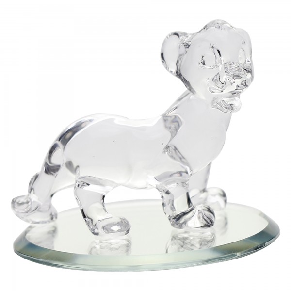 Simba figure on mirror, Arribas Glass Collection