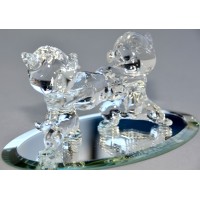 Chip and Dale on mirror figure, Disneyland Paris and Arribas Glass Collection