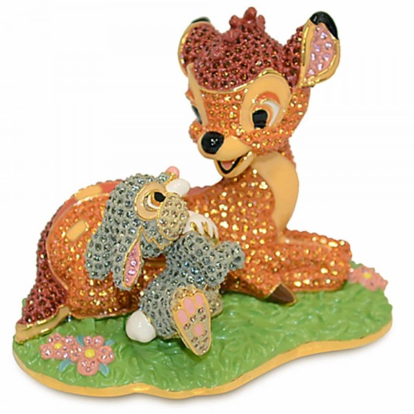 Crystallized Swarovski Bambi and Thumper figure, Arribas Glass Collection