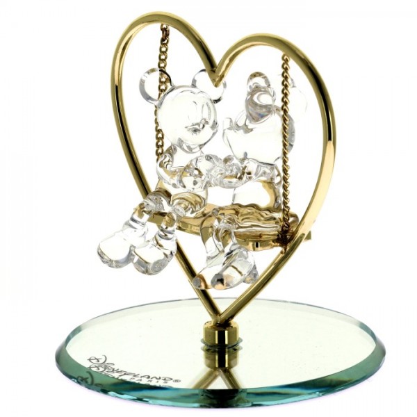 Mickey and Minnie on a swing in glass figure, by Arribas and Disneyland Paris Mickey and Minnie on a swing in glass figure, by Arribas and Disneyland Paris
