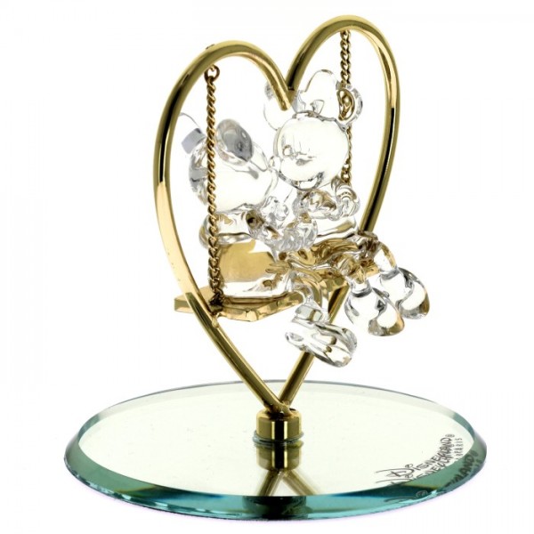 Mickey and Minnie on a swing in glass figure, by Arribas and Disneyland Paris Mickey and Minnie on a swing in glass figure, by Arribas and Disneyland Paris
