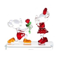 Mickey and Minnie Declaration Figurine in glass, by Arribas and Disneyland Paris