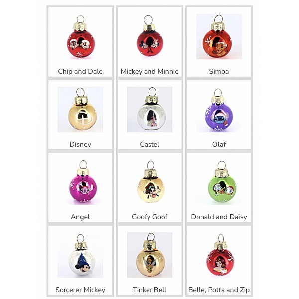 Christmas Characters Glass Tree Custom 9 Baubles Choice, by Arribas Christmas Characters Glass Tree Custom 9 Baubles Choice, by Arribas