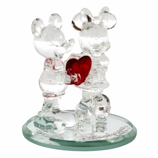 Mickey and Minnie Heart glass figure, by Arribas Disneyland Paris Mickey and Minnie Heart glass figure, by Arribas Disneyland Paris