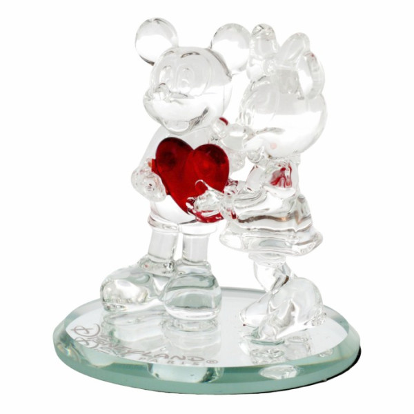 Mickey and Minnie Heart glass figure, by Arribas Disneyland Paris Mickey and Minnie Heart glass figure, by Arribas Disneyland Paris
