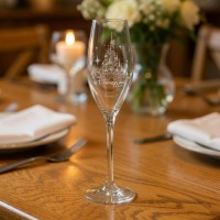 Disneyland Paris Castle Tall champagne Flute Glass, by Arribas