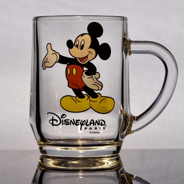 Mickey Mouse glass mug, Arribas Glass Collection