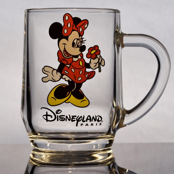 Minnie Mouse glass mug, Arribas Glass Collection