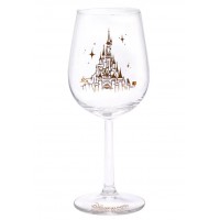 Disneyland Paris Castlein golden pattern wine glass, Arribas