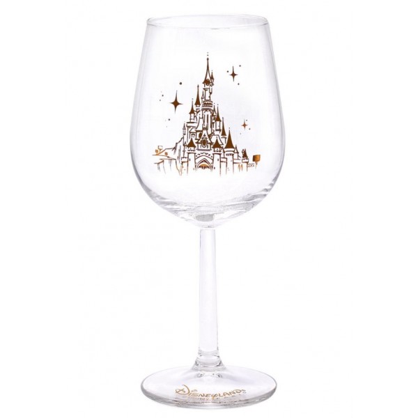 Disneyland Paris Castlein golden pattern wine glass, Arribas