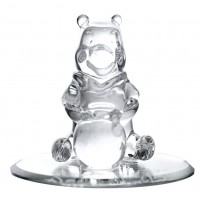 Disneyland Paris Winnie the Pooh in glass figure on mirror, Arribas Collection