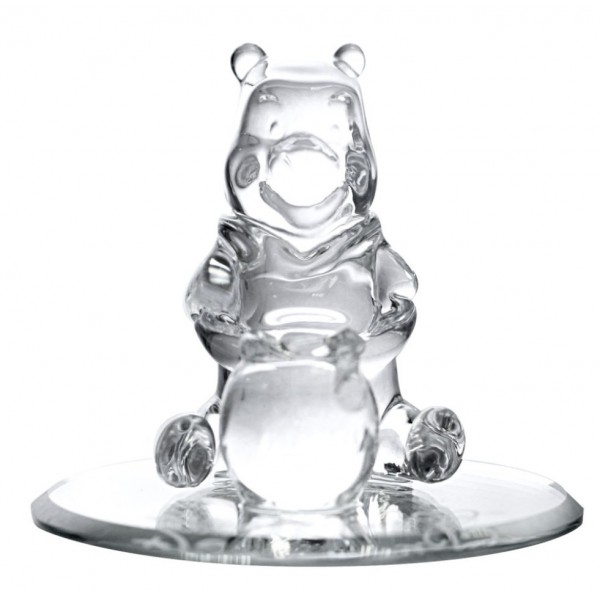 Disneyland Paris Winnie the Pooh in glass figure on mirror, Arribas Collection