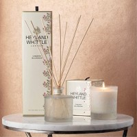 Gold Classic Cherry Blossom Reed Diffuser & Candle in a Glass set, Heyland & Whittle
