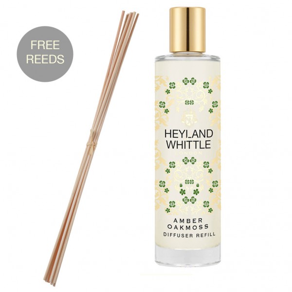 Gold Classic Amber Oakmoss Reed Diffuser Refill 200ml - Heyland & Whittle