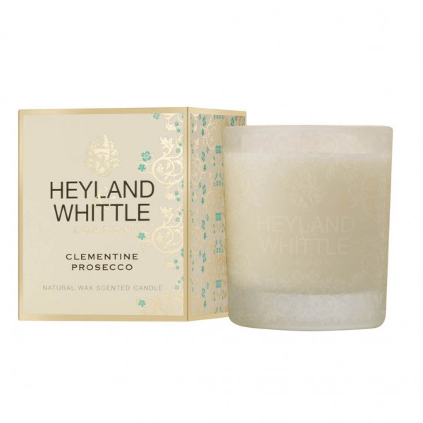 Gold Classic Clementine Prosecco Candle in a Glass 230g - Heyland & Whittle