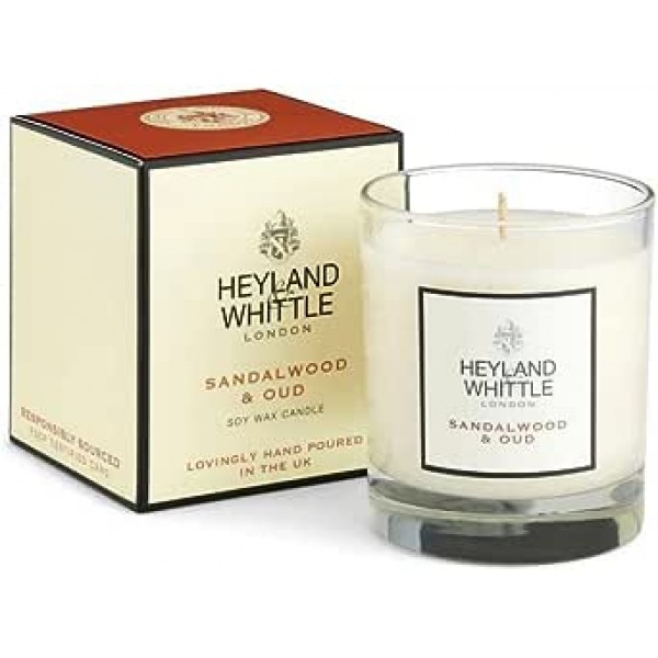Classic Sandalwood Oud Candle in a Glass 230g - Heyland & Whittle
