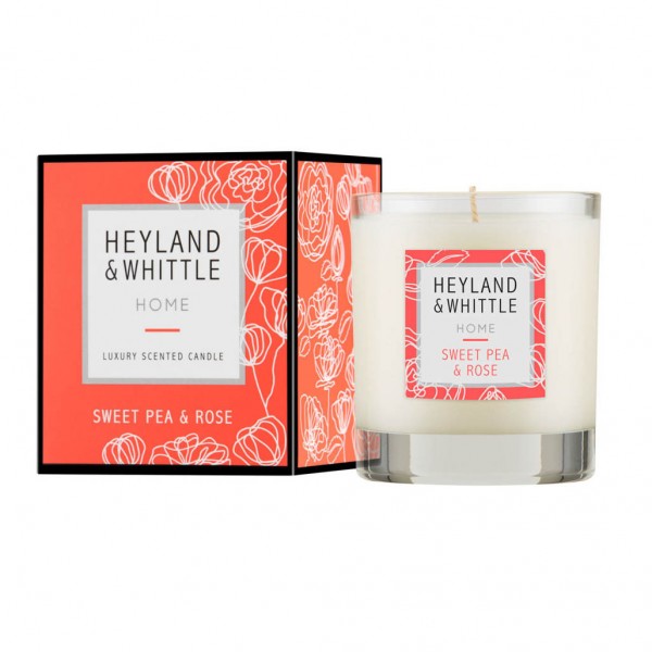Sweet Pea & Rose Candle in a Glass 230g - Heyland & Whittle