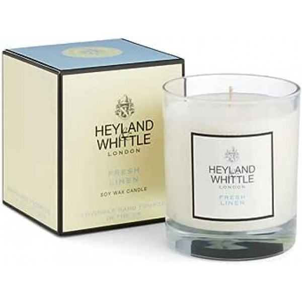 Classic Fresh Linen Candle in a Glass 230g - Heyland & Whittle