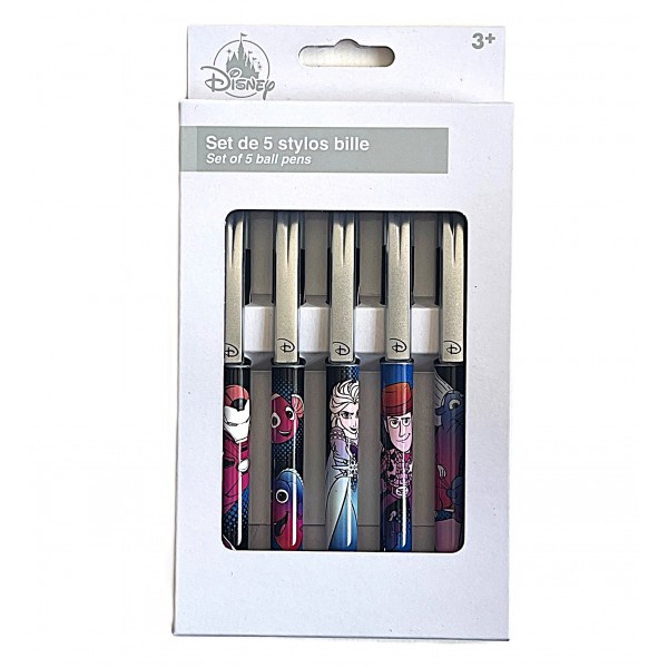 Disney Adventure World Characters ballpoint pens, Set of 5 Disneyland Paris