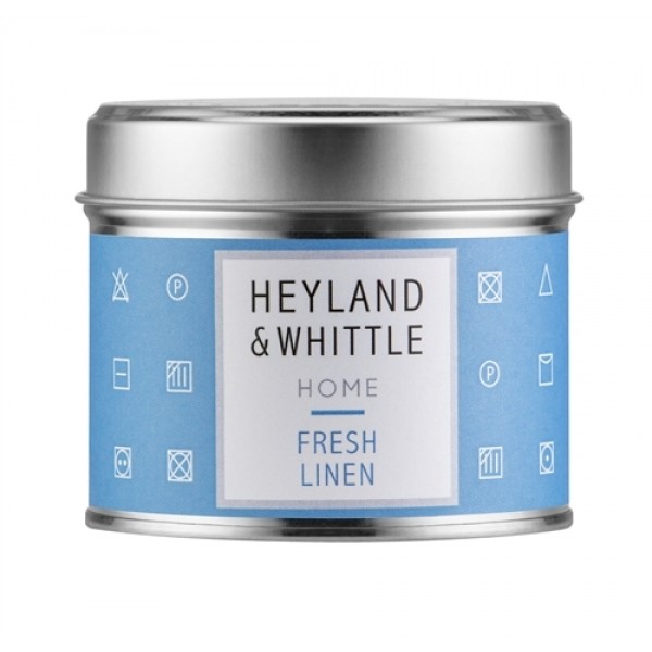 Fresh Linen Candle in a Tin 180g - Heyland & Whittle