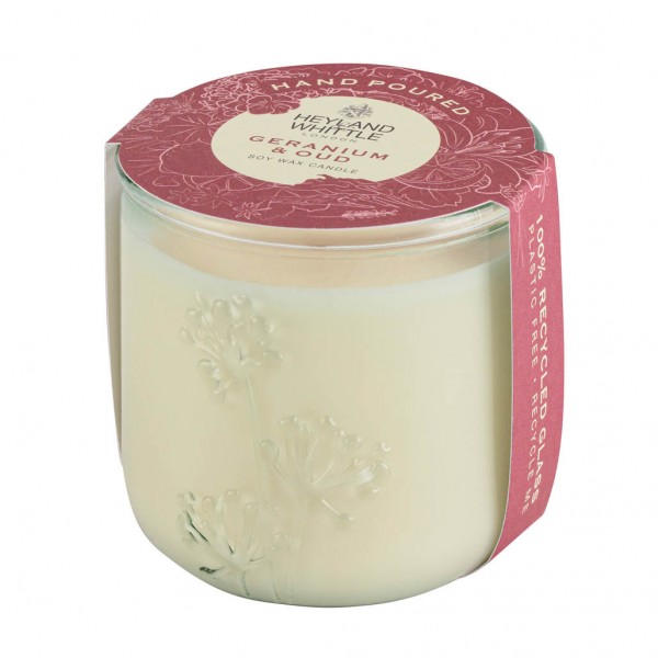 Geranium & Oud Eco Candle in a Glass 280g - Heyland & Whittle