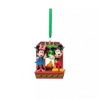 Mickey and Minnie Festive Christmas Hanging Ornament