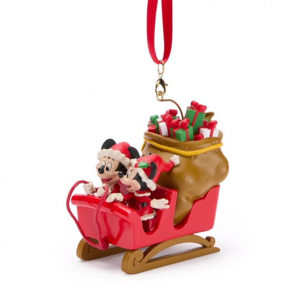 Disneyland Paris Mickey and Minnie Festive Sleigh Ornament Disneyland Paris Mickey and Minnie Festive Sleigh Ornament
