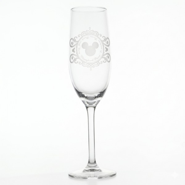 Mickey Mouse engraved Champagne Flute glass, by Arribas Disneyland Paris Mickey Mouse engraved Champagne Flute glass, by Arribas Disneyland Paris