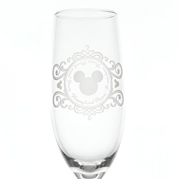 Mickey Mouse engraved Champagne Flute glass, by Arribas Disneyland Paris Mickey Mouse engraved Champagne Flute glass, by Arribas Disneyland Paris