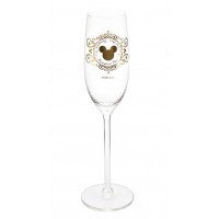 Golden Mickey Mouse stemmed Champagne glass, Arribas Collection