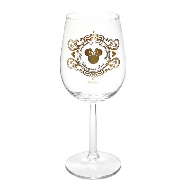Golden Minnie Mouse stemmed wine glass, Arribas Collection