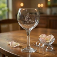 Disneyland Paris Castle engraved Cubata Gin Glass, by Arribas