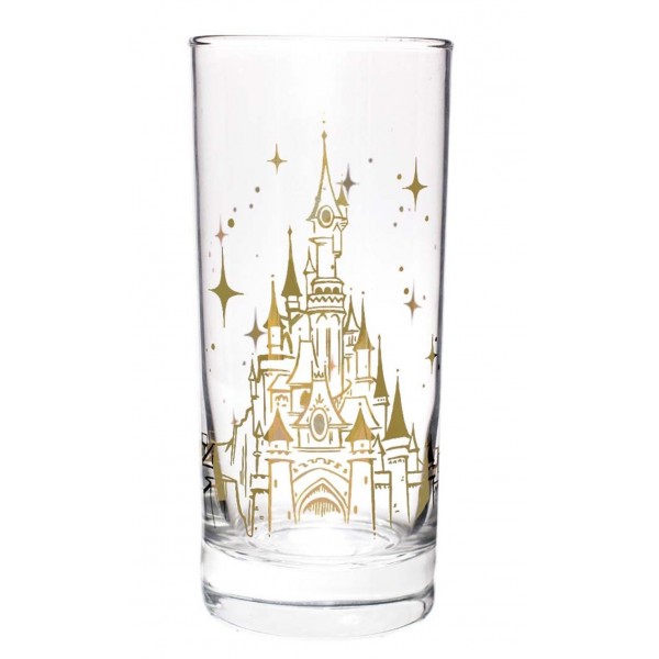 Disneyland Paris Castle in gold tall glass, by Arribas