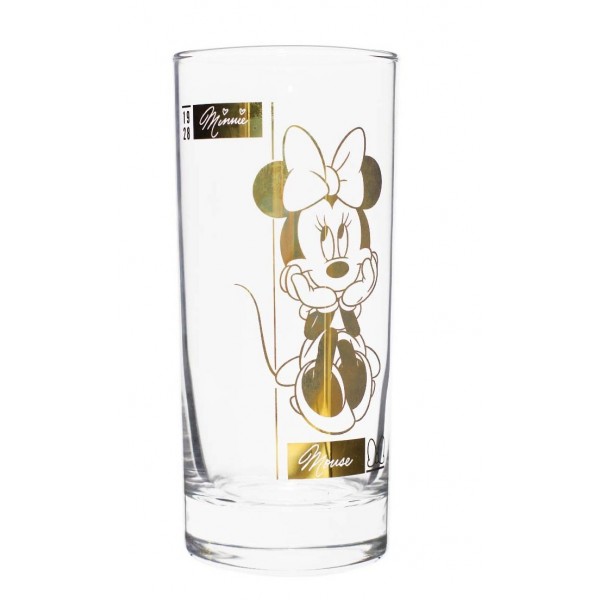 Disneyland Paris Minnie Mouse in gold tall glass, by Arribas