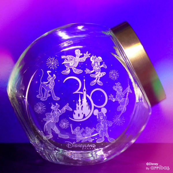 Disneyland Paris 30th Anniversary Disney Characters Stickers iridescent Candy Jar, Arribas  