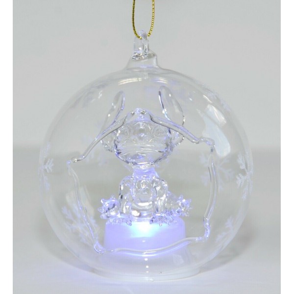 Stitch Illuminated Christmas Bauble, Arribas Glass Collection