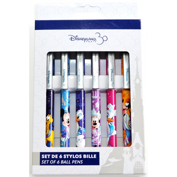 Disneyland Paris 30th Anniversary Mickey and friends Set of 6 ball pens