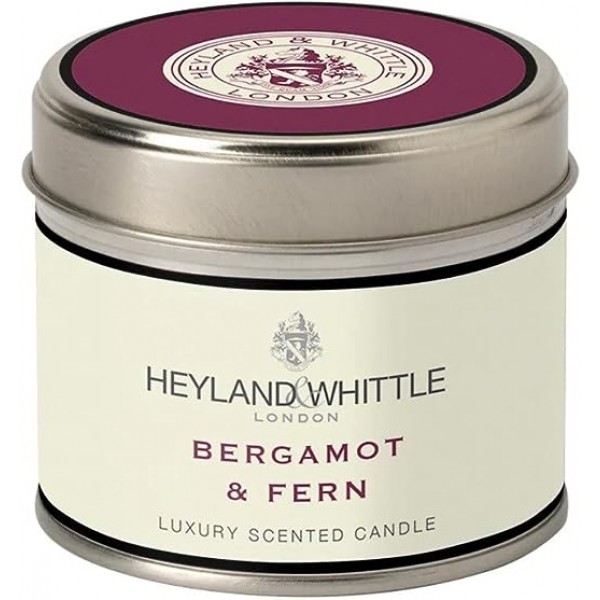Classic Bergamot & Fern Candle in a Tin 180g - Heyland & Whittle