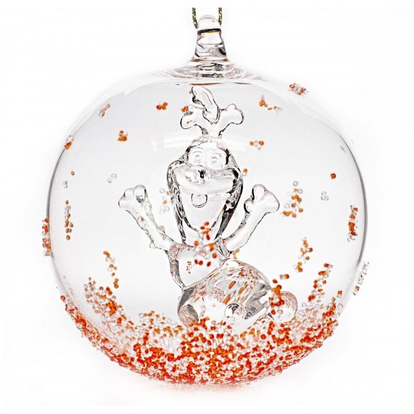 Olaf Crystal red Christmas bauble, Arribas Glass Collection