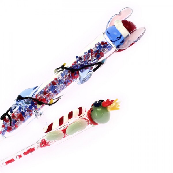 Stitch and Scrump limited edition Christmas glass wand,Arribas Disneyland Paris Stitch and Scrump limited edition Christmas glass wand,Arribas Disneyland Paris