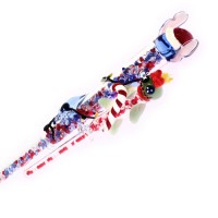 Stitch and Scrump limited edition Christmas glass wand,Arribas Disneyland Paris