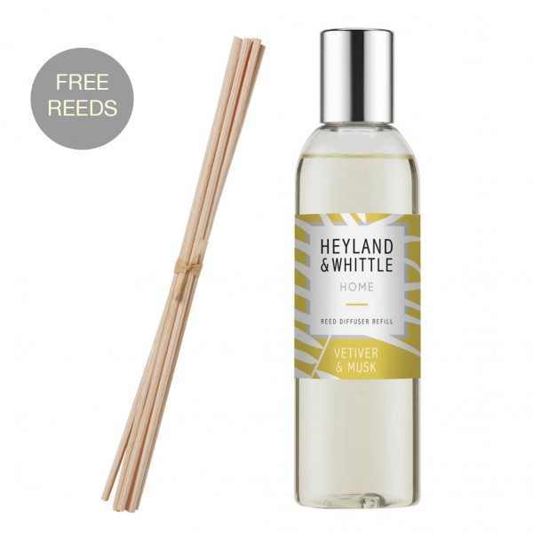 Vetiver & Musk Reed Diffuser Refill 200ml Heyland & Whittle