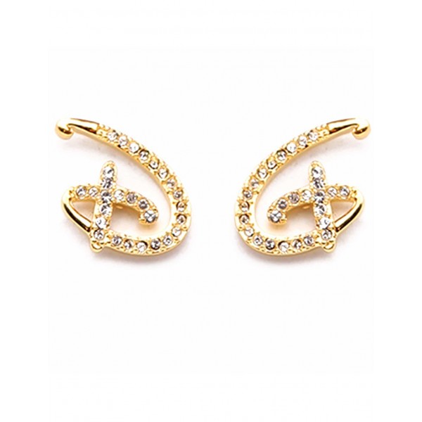 Gold Disney “D” earrings, by Arribas and Disneyland Paris