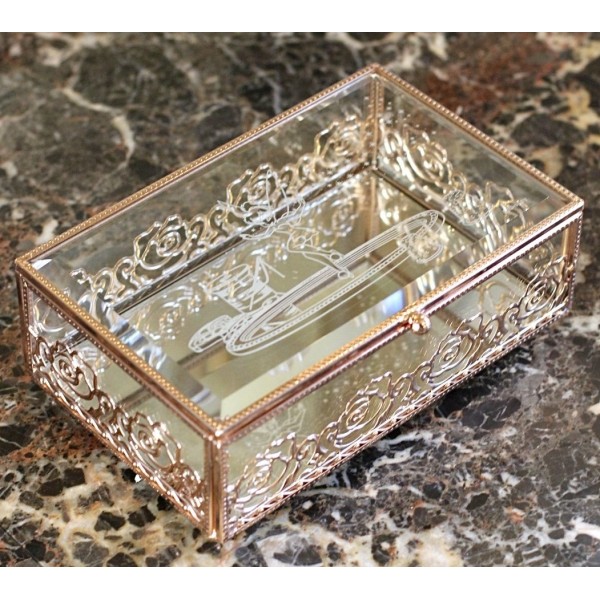 Disneyland Paris Tinker Bell rectangle glass jewellery box, by Arribas 