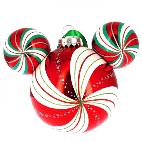 Mickey Peppermint Swirl icon Ornament, by Arribas Disneyland Paris