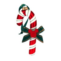 Mickey glass Candy Cane Ornament, Christmas Edition, by Arribas Disneyland Paris