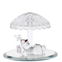 Olaf under parasol glass figurine, by Arribas Disneyland Paris